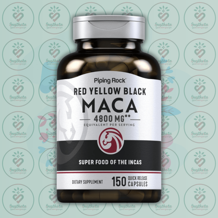 Piping Rock Red Yellow Black Maca - 4800Mg - 150 Quick Release Capsules In Bangladesh Image 01
