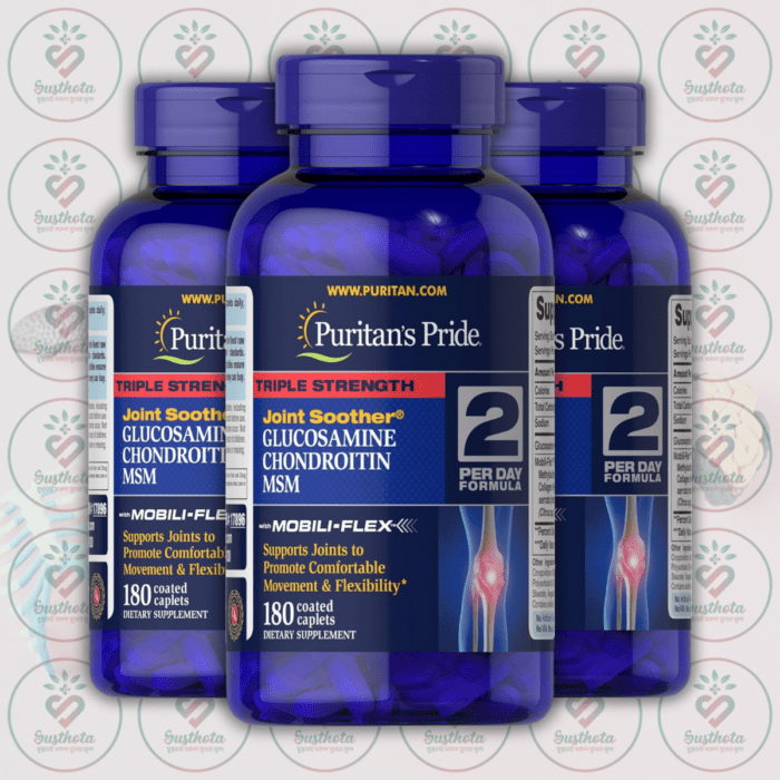 Puritan'S Pride Glucosamine, Chondroitin &Amp; Msm - 180 Caplets In Bangladesh Image 02
