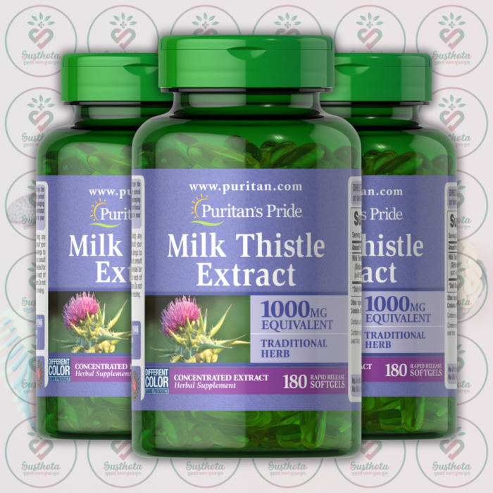 Puritan'S Pride Milk Thistle Extract (Silymarin) - 1000Mg - 180 Rapid Release Softgels In Bangladesh Image 02
