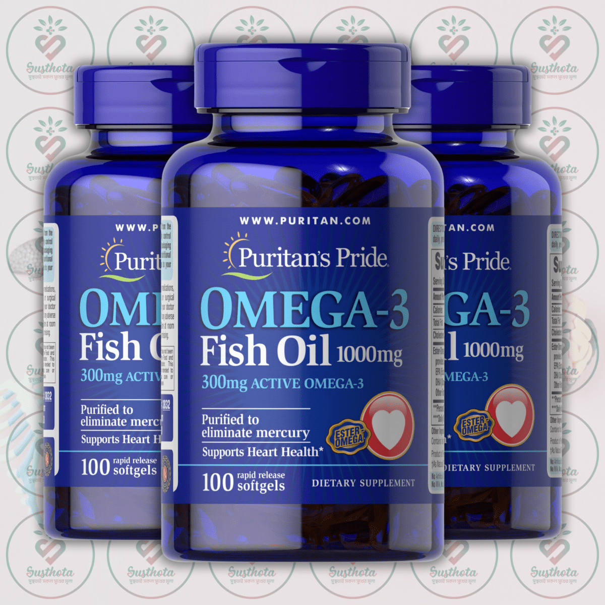 Puritan's Pride Omega-3 Fish Oil - 1000Mg - 100 Rapid Release Softgels In Bangladesh Image 02 Puritan's Pride Omega-3 Fish Oil - 1000Mg - 100 Rapid Release Softgels In Bangladesh Image 02