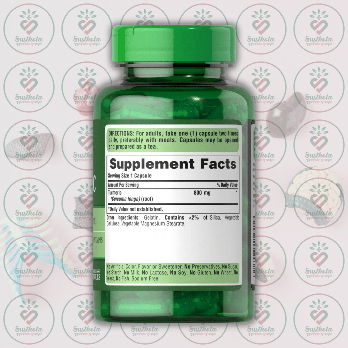 Puritan's Pride Turmeric - 800Mg - 100 Rapid Release Capsules In Bangladesh Supplement Facts Puritan's Pride Turmeric - 800Mg - 100 Rapid Release Capsules In Bangladesh Supplement Facts