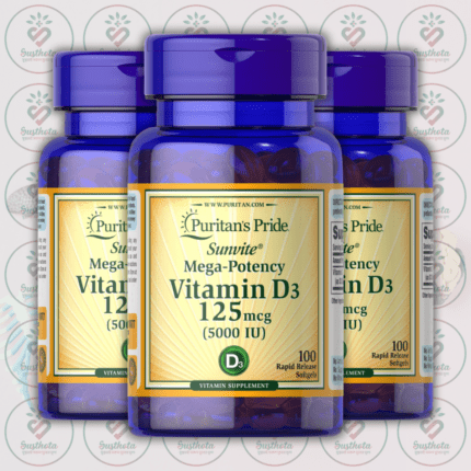 Puritan's Pride Vitamin D3 - 125mcg (5000 IU) - 100 Rapid Release Softgels in Bangladesh Image 02