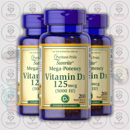 Puritan's Pride Vitamin D3 - 125mcg (5000 IU) - 200 Rapid Release Softgels in Bangladesh Image 02