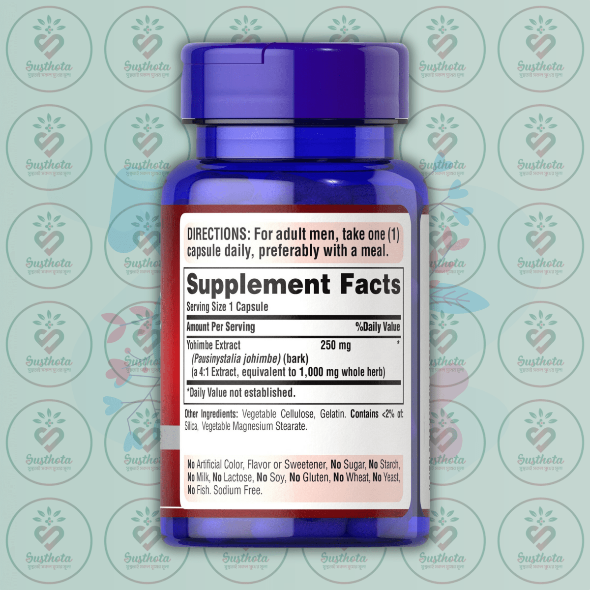 Puritan's Pride Yohimbe Extract - 1000Mg - 50 Rapid Release Capsules In Bangladesh Supplement Facts Puritan's Pride Yohimbe Extract - 1000Mg - 50 Rapid Release Capsules In Bangladesh Supplement Facts