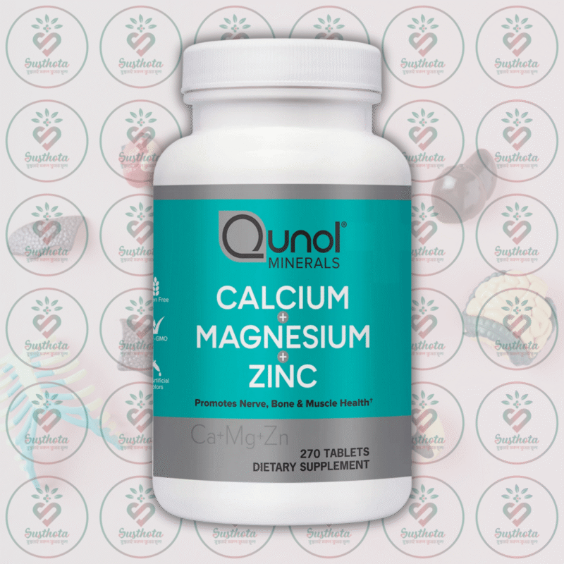 Qunol Calcium, Magnesium &Amp; Zinc 3 In 1 Complex - 270 Tablets In Bangladesh Image 01