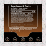 Wellness LabsRX Organic Mushroom Complex - 10000mg - 120 Veggie Capsules in Bangladesh Supplement Facts