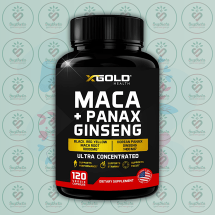 X Gold Health Maca Root + Korean Panax Ginseng - 10000mg _ 1400mg - 120 Veggie Capsules in Bangladesh Image 01