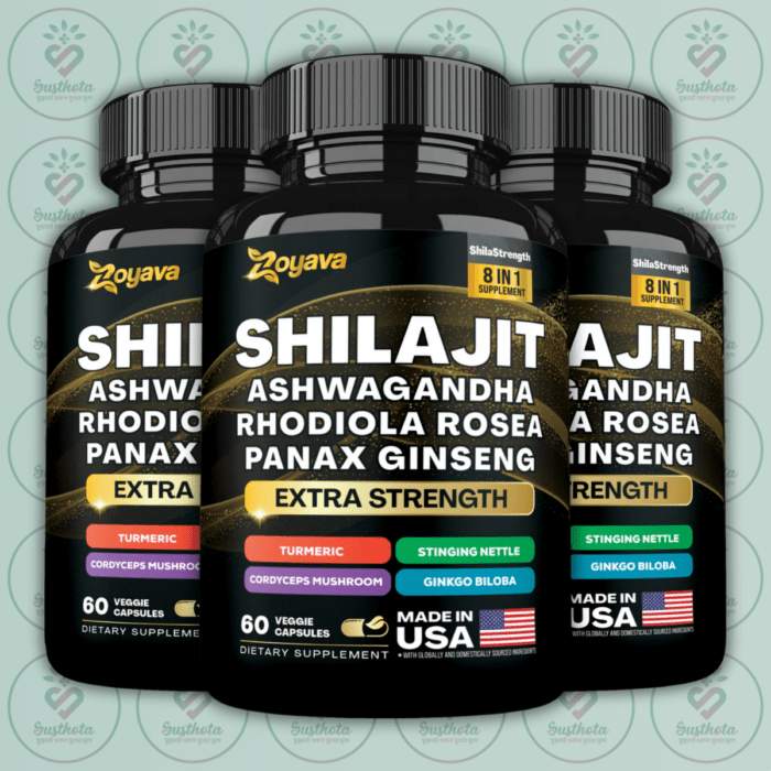Zoyava Extra Strength Shilajit - 60 Veggie Capsules In Bangladesh Image 02