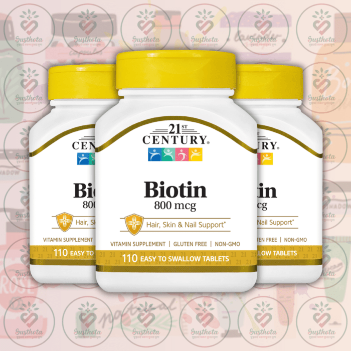 21St Century Biotin - 800 Mcg - 110 Easy Swallow Tablets In Bangladesh Image 02