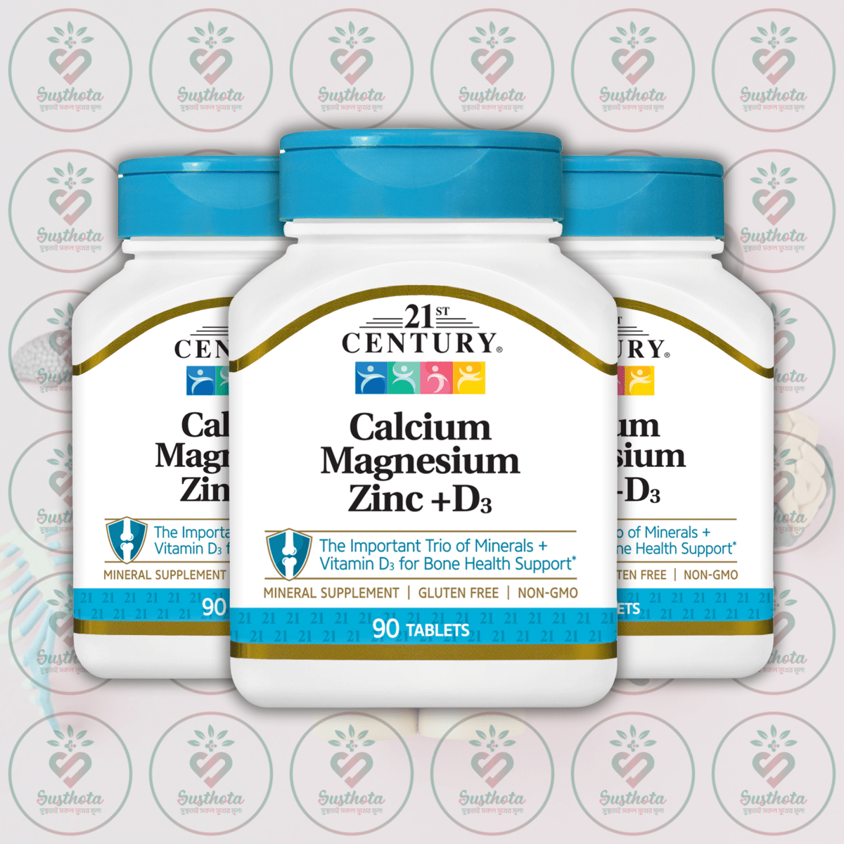 21St Century Calcium, Magnesium, Zinc +D3 - 90 Tablets In Bangladesh Image 02 21St Century Calcium, Magnesium, Zinc +D3 - 90 Tablets In Bangladesh Image 02