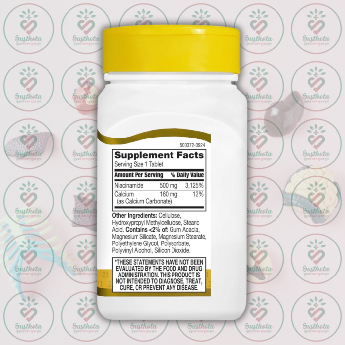 21St Century Prolonged Release Niacinamide - 500 Mg - 110 Tablets In Bangladesh Supplement Facts