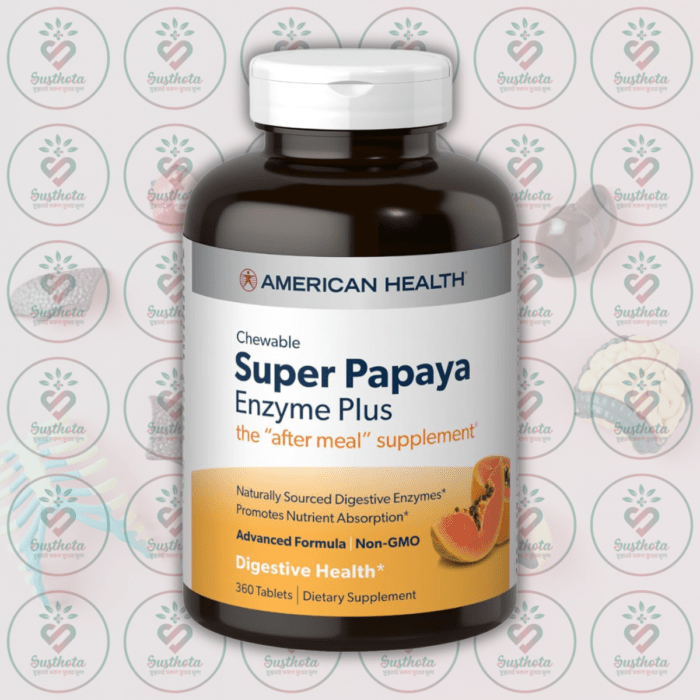 American Health Super Papaya Enzyme Plus - 360 Chewable Tablets In Bangladesh Image 01