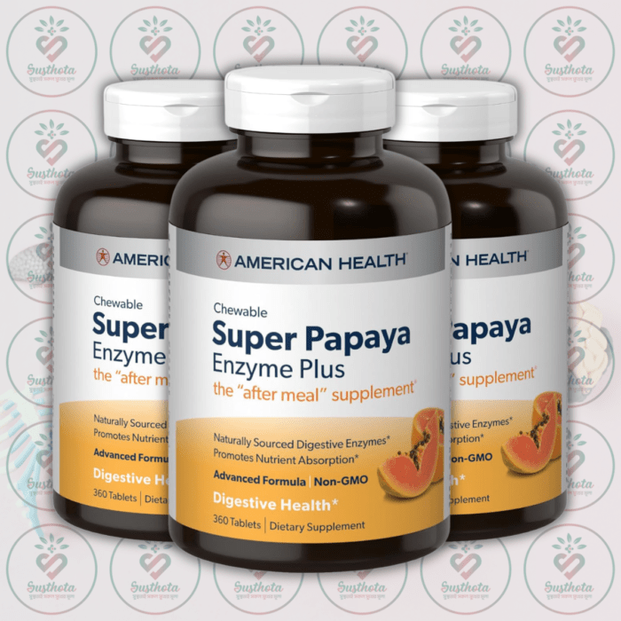 American Health Super Papaya Enzyme Plus - 360 Chewable Tablets In Bangladesh Image 02
