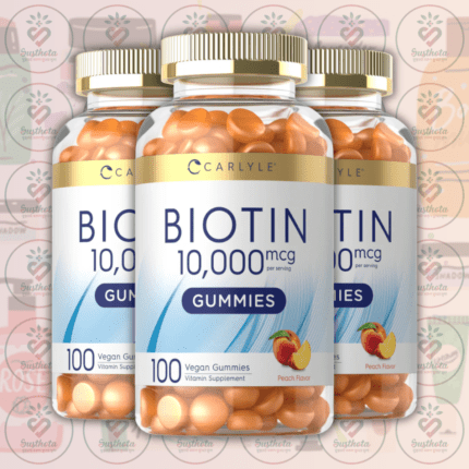 Carlyle Biotin Gummies - 10000 mcg - 100 Vegan Gummies in Bangladesh Image 02