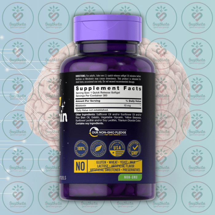 Carlyle Melatonin - 10 Mg - 300 Quick Release Softgels In Bangladesh Supplement Facts