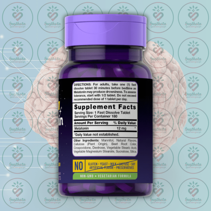 Carlyle Melatonin - 12 Mg - 180 Fast Dissolve Tablets In Bangladesh Supplement Facts