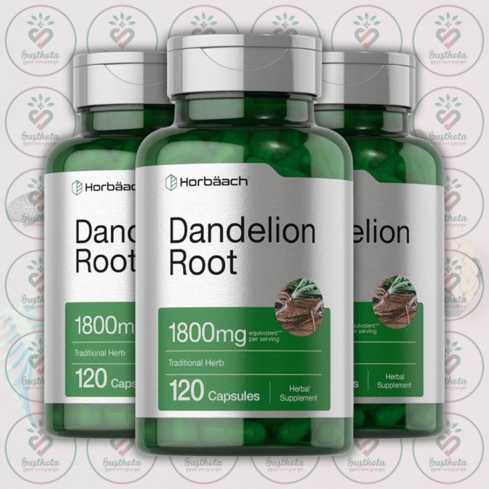 Horbäach Dandelion Root - 1800Mg - 120 Capsules In Bangladesh Image 02