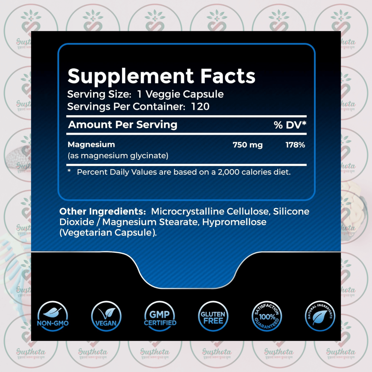 Wellness Labsrx Magnesium Glycinate - 750Mg - 120 Veggie Capsules In Bangladesh Supplement Facts Wellness Labsrx Magnesium Glycinate - 750Mg - 120 Veggie Capsules In Bangladesh Supplement Facts