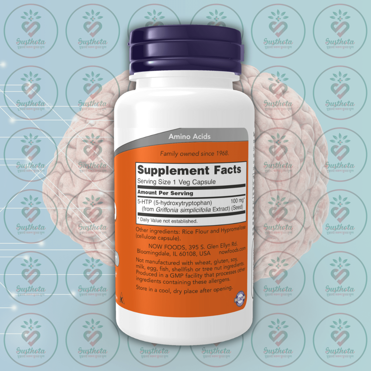 Now 5-Htp - 100 Mg - 60 Veg Capsules In Bangladesh Supplement Facts Now 5-Htp - 100 Mg - 60 Veg Capsules In Bangladesh Supplement Facts