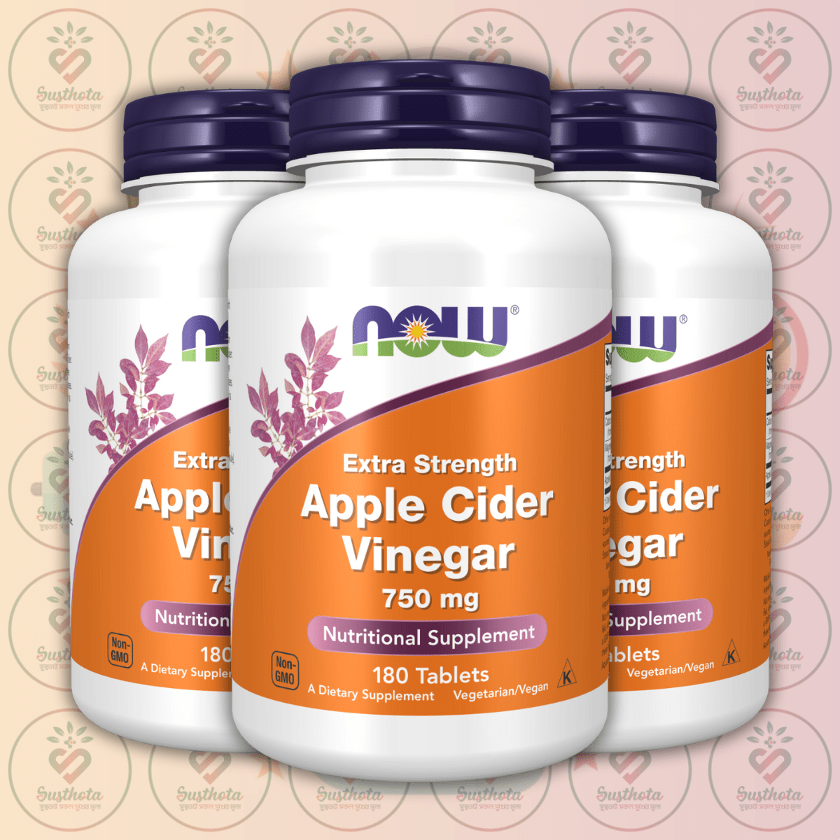 Now Extra Strength Apple Cider Vinegar - 750 Mg - 180 Tablets In Bangladesh Image 02 Now Extra Strength Apple Cider Vinegar - 750 Mg - 180 Tablets In Bangladesh Image 02