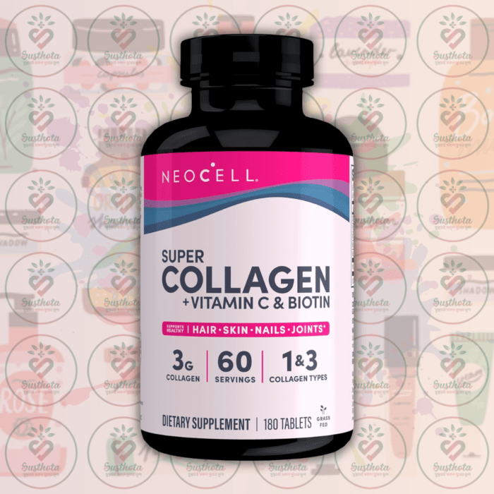 Neocell Super Collagen + Vitamin C &Amp;Amp; Biotin - 180 Tablets In Bangladesh Image 01