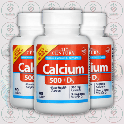 21st Century Calcium 500 + D3 - 500 mg_200 IU - 90 Tablets in Bangladesh Image 02