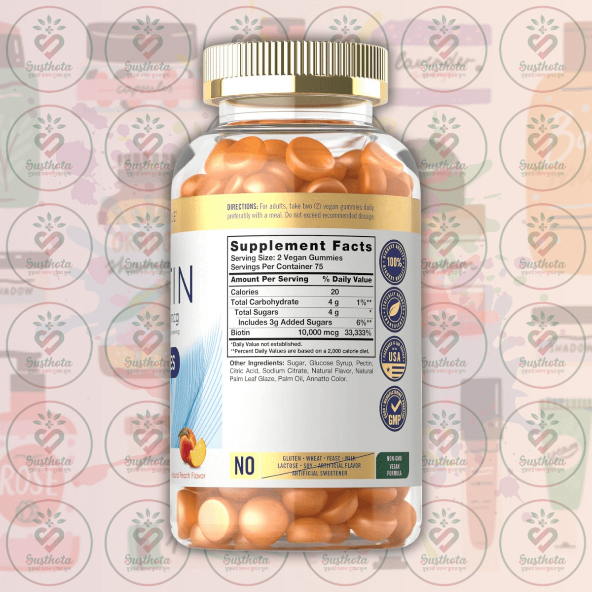 Carlyle Biotin Gummies – 10,000 Mcg – 150 Vegan Gummies In Bangladesh Supplement Facts Carlyle Biotin Gummies – 10,000 Mcg – 150 Vegan Gummies In Bangladesh Supplement Facts