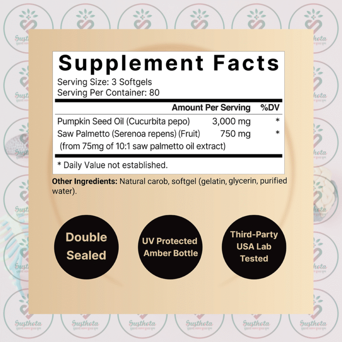 Naturebell Pumpkin Seed Oil - 3000 Mg - 240 Softgels In Bangladesh Supplement Facts