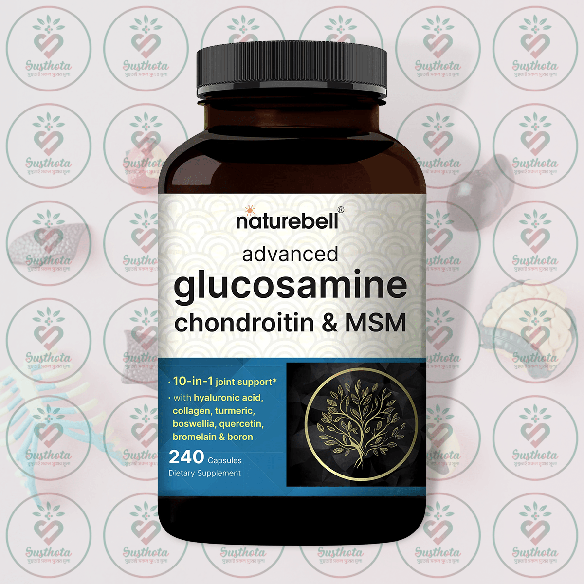 Naturebell Advanced Glucosamine Chondroitin & MSM - 1,500 mg - 240 Capsules in Bangladesh Image 01