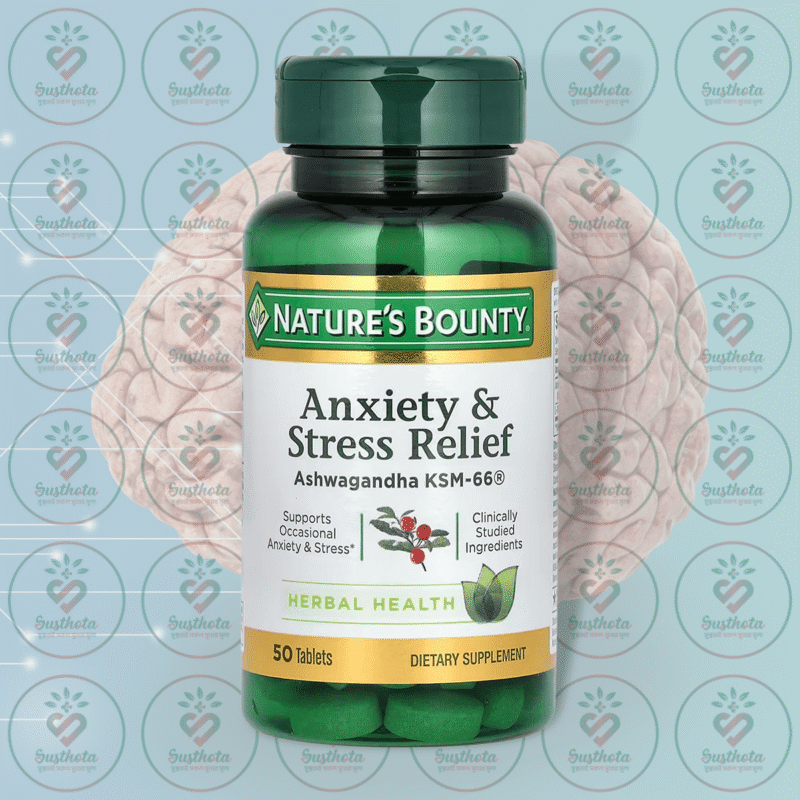 Nature'S Bounty Anxiety &Amp; Stress Relief With Ashwagandha Ksm-66 - 600 Mg - 50 Tablets In Bangladesh Image 01