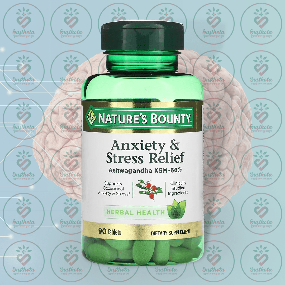 Nature's Bounty Anxiety &Amp; Stress Relief With Ashwagandha Ksm-66 - 600 Mg - 90 Tablets In Bangladesh Image 01 Nature's Bounty Anxiety &Amp; Stress Relief With Ashwagandha Ksm-66 - 600 Mg - 90 Tablets In Bangladesh Image 01