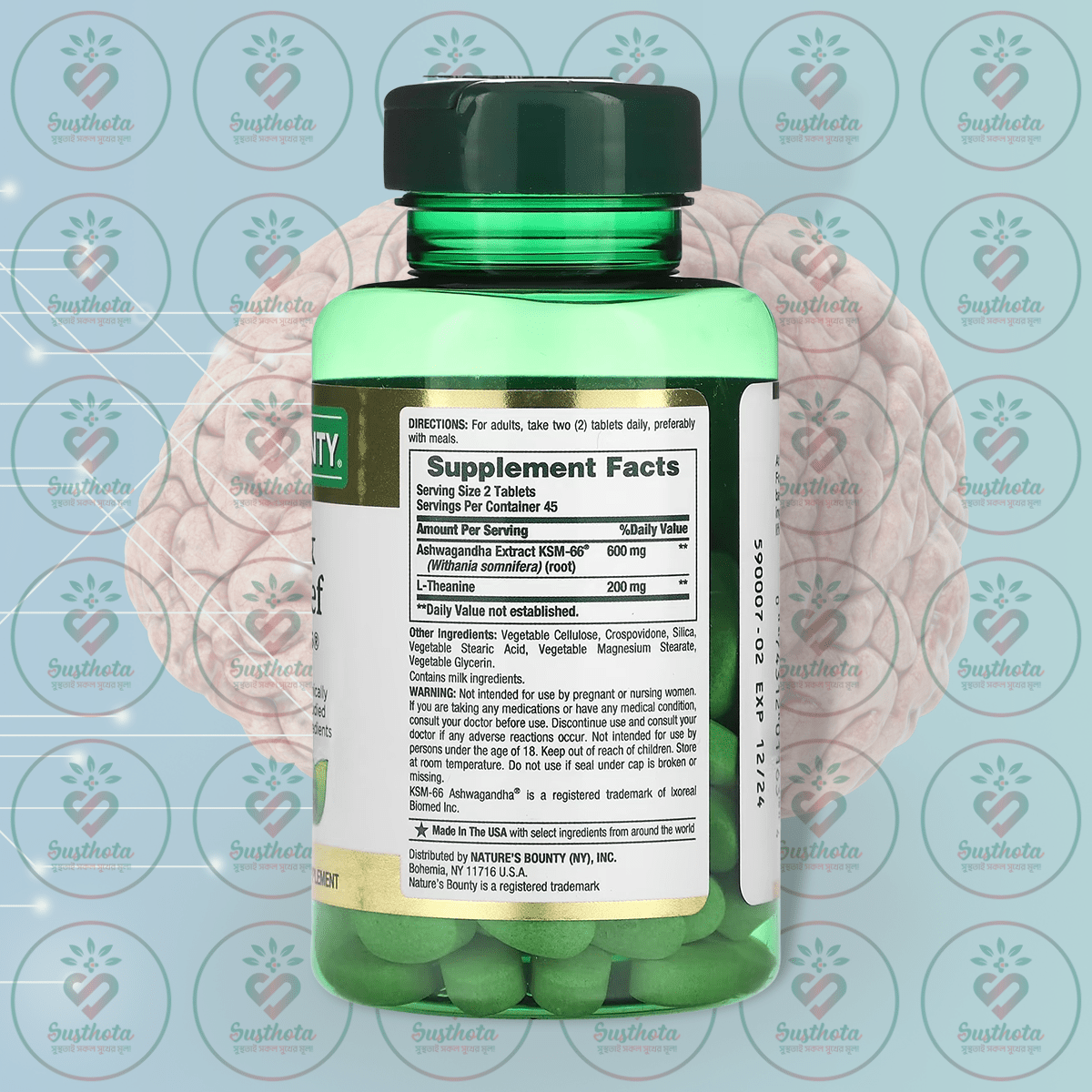 Nature's Bounty Anxiety &Amp; Stress Relief With Ashwagandha Ksm-66 - 600 Mg - 90 Tablets In Bangladesh Supplement Facts Nature's Bounty Anxiety &Amp; Stress Relief With Ashwagandha Ksm-66 - 600 Mg - 90 Tablets In Bangladesh Supplement Facts