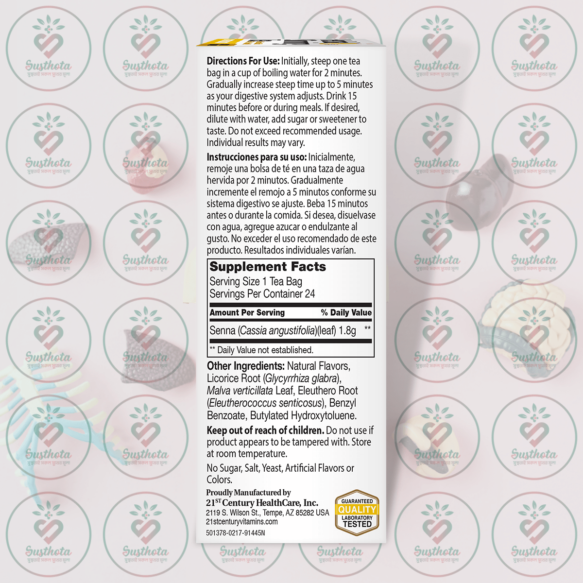 21st Century Herbal Slimming Tea - Honey Lemon - 24 Tea Bags in Bangladesh Supplement Facts