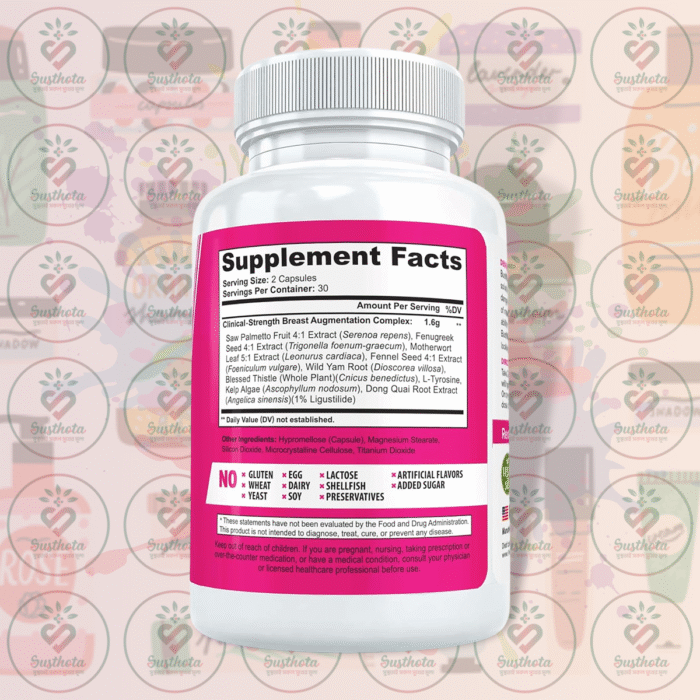 Bustmaxx Clinical Strength Breast Enlarging Formula - 60 Vegetable Capsules In Bangladesh Supplement Facts