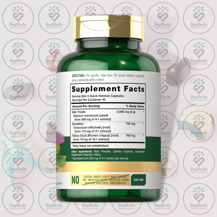 Carlyle Milk Thistle - 2000Mg - 180 Capsules In Bangladesh Supplement Facts