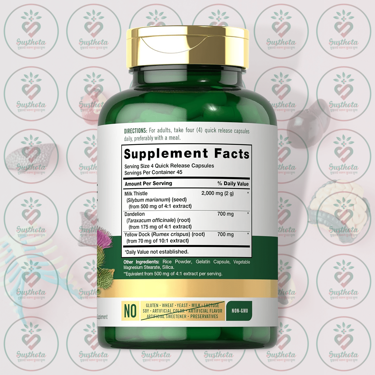 Carlyle Milk Thistle - 2000Mg - 180 Capsules In Bangladesh Supplement Facts Carlyle Milk Thistle - 2000Mg - 180 Capsules In Bangladesh Supplement Facts