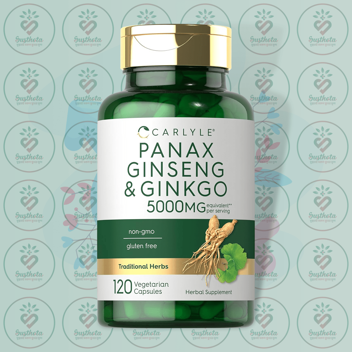 Carlyle Panax Ginseng + Ginkgo Biloba - 5000Mg - 120 Vegetarian Capsules In Bangladesh Image 01 Carlyle Panax Ginseng + Ginkgo Biloba - 5000Mg - 120 Vegetarian Capsules In Bangladesh Image 01