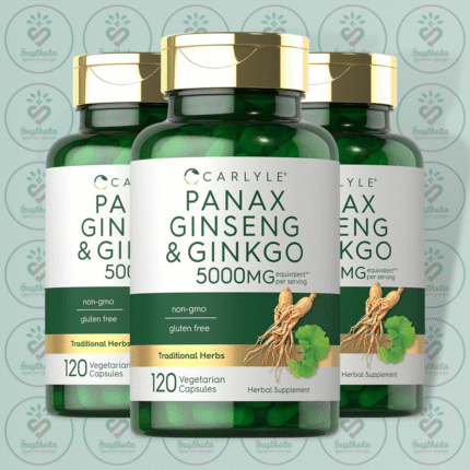 Carlyle Panax Ginseng + Ginkgo Biloba - 5000mg - 120 Vegetarian Capsules in Bangladesh Image 02