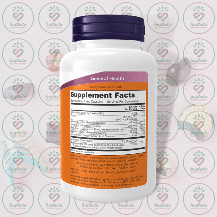 Now Thyroid Energy – 90 Veg Capsules In Bangladesh Supplement Facts