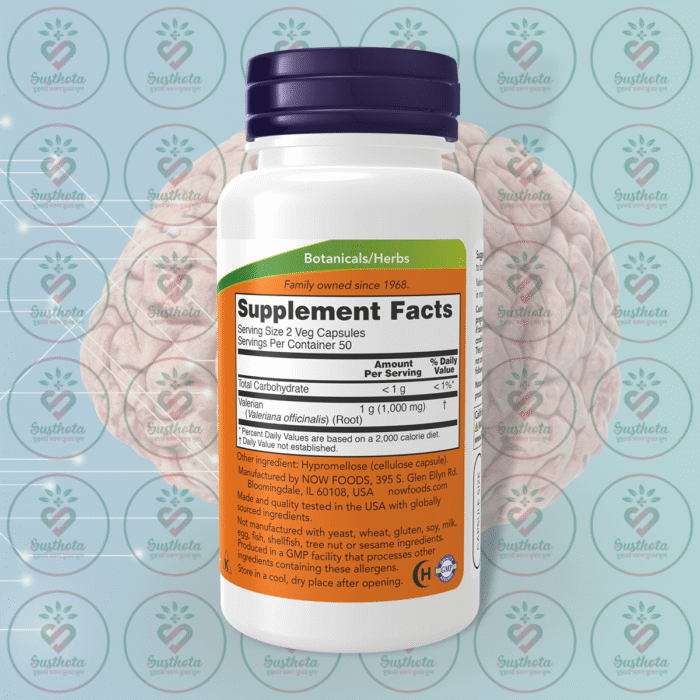 Now Valerian Root - 500 Mg - 100 Veg Capsules In Bangladesh Supplement Facts