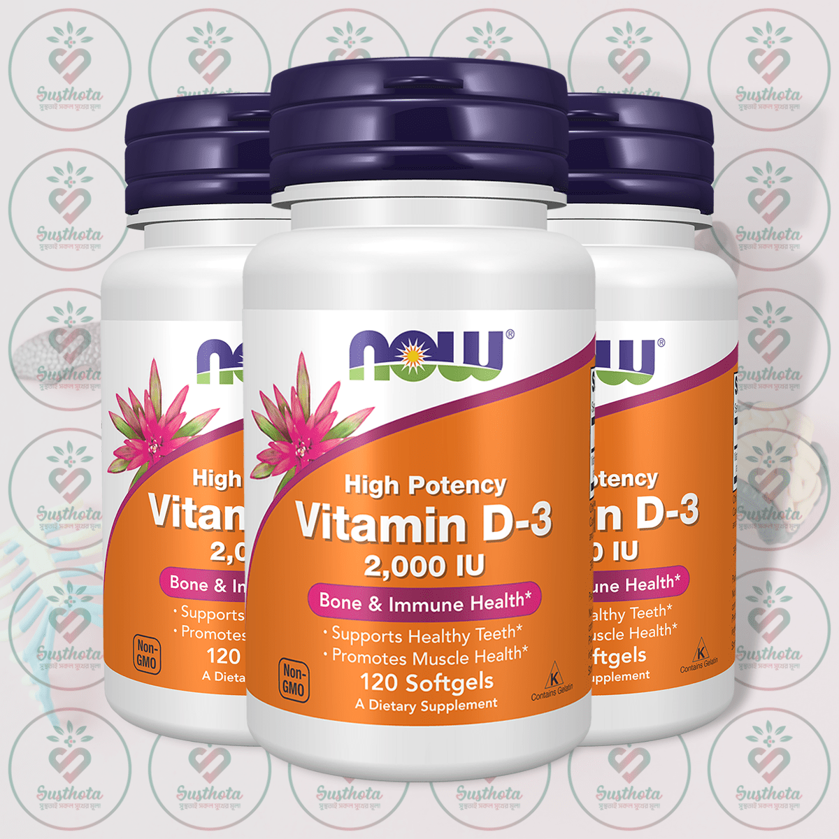 Now Vitamin D-3 – 2,000 Iu – 120 Softgels In Bangladesh Image 02