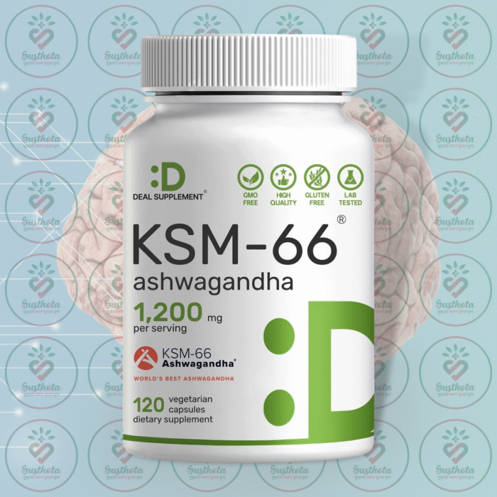 Deal Supplement Ksm-66 Ashwagandha - 1200 Mg - 120 Vegetarian Capsules In Bangladesh Image 01