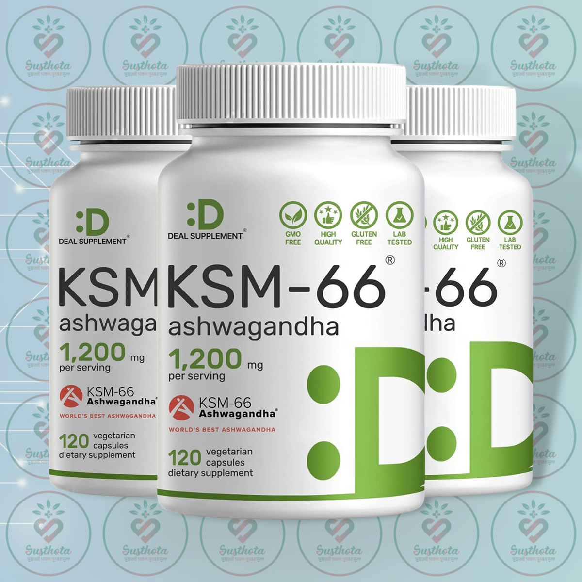 Deal Supplement Ksm-66 Ashwagandha - 1200 Mg - 120 Vegetarian Capsules In Bangladesh Image 02 Deal Supplement Ksm-66 Ashwagandha - 1200 Mg - 120 Vegetarian Capsules In Bangladesh Image 02