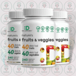 Deal Supplement Nature's Fruits & Veggies - 1000 mg - 240 Vegetarian Capsules in Bangladesh Image 02