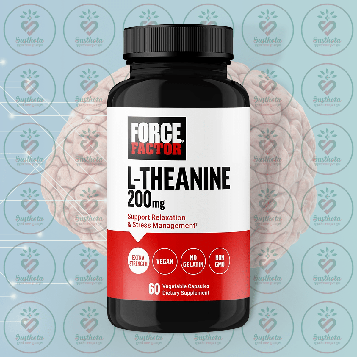 Force Factor L-Theanine - 200mg - 60 Vegetable Capsules in Bangladesh Image 01