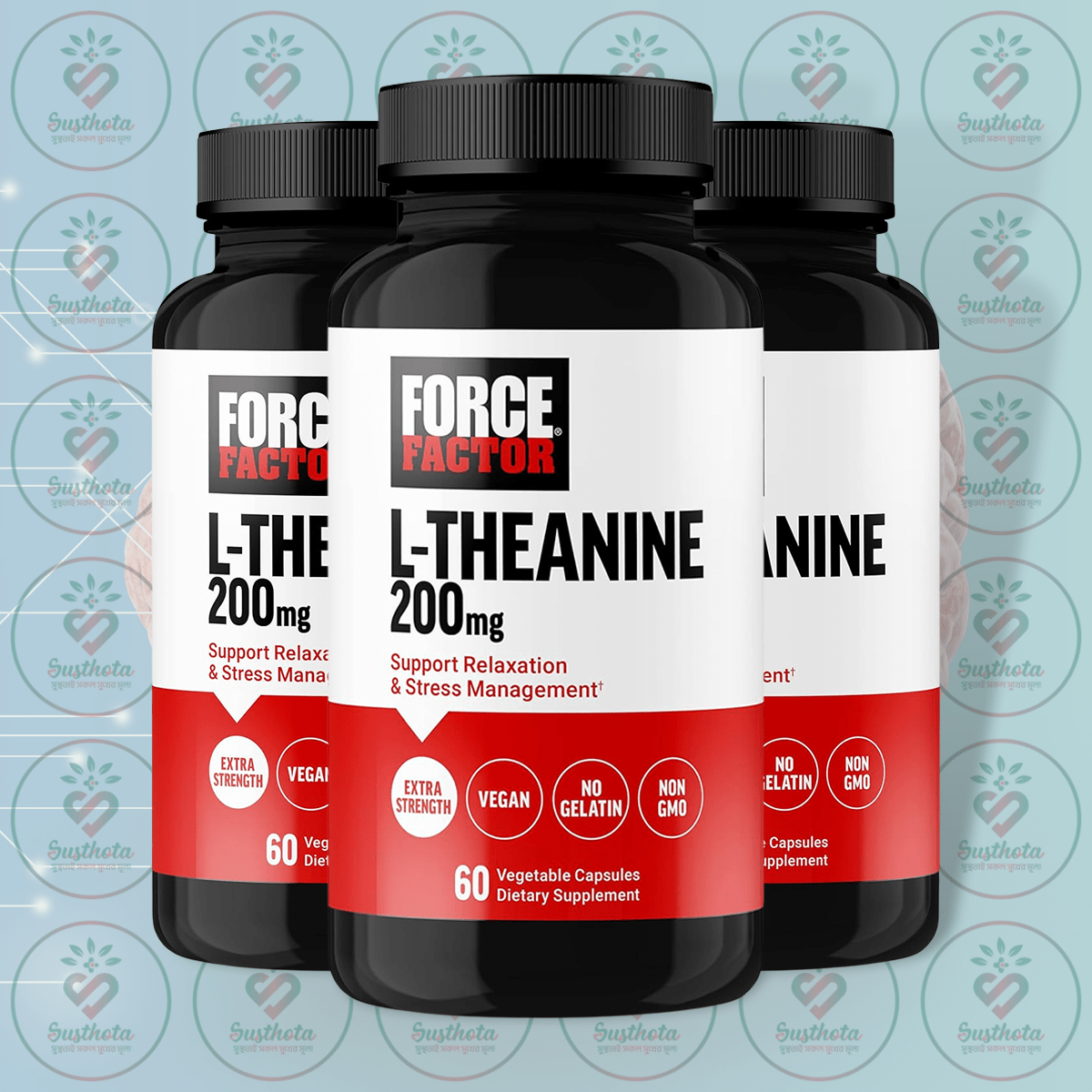 Force Factor L-Theanine - 200mg - 60 Vegetable Capsules in Bangladesh Image 02