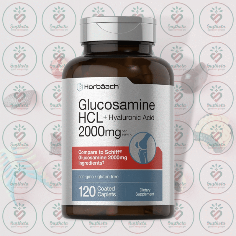 Horbäach Glucosamine Hcl + Hyaluronic Acid - 2000Mg - 120 Coated Caplets In Bangladesh Image 01