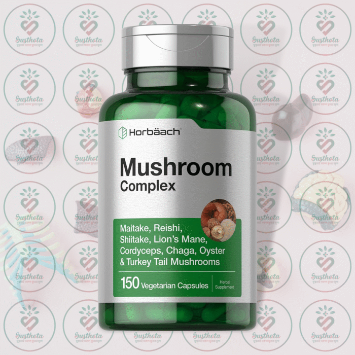 Horbäach Mushroom Complex - 150 Vegetarian Capsules In Bangladesh Image 01