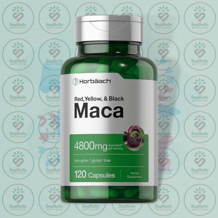 Horbäach Red, Yellow &Amp;Amp; Black Maca - 4800Mg - 120 Capsules In Bangladesh Image 01