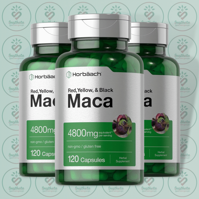 Horbäach Red, Yellow &Amp; Black Maca - 4800Mg - 120 Capsules In Bangladesh Image 02